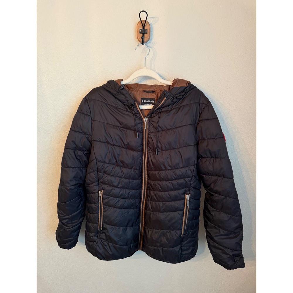 Rokka&Rolla Puffer Jacket Womens 2XL Black Excellent Hooded Quilted RR22AW-602